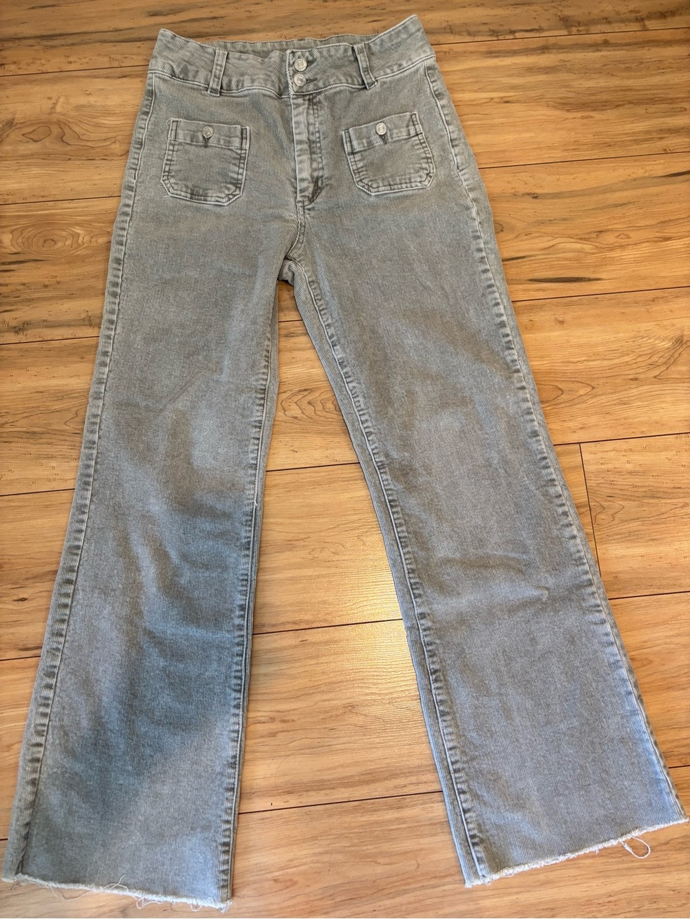Women’s High-Rise Straight Leg Jeans - Light sage green cords